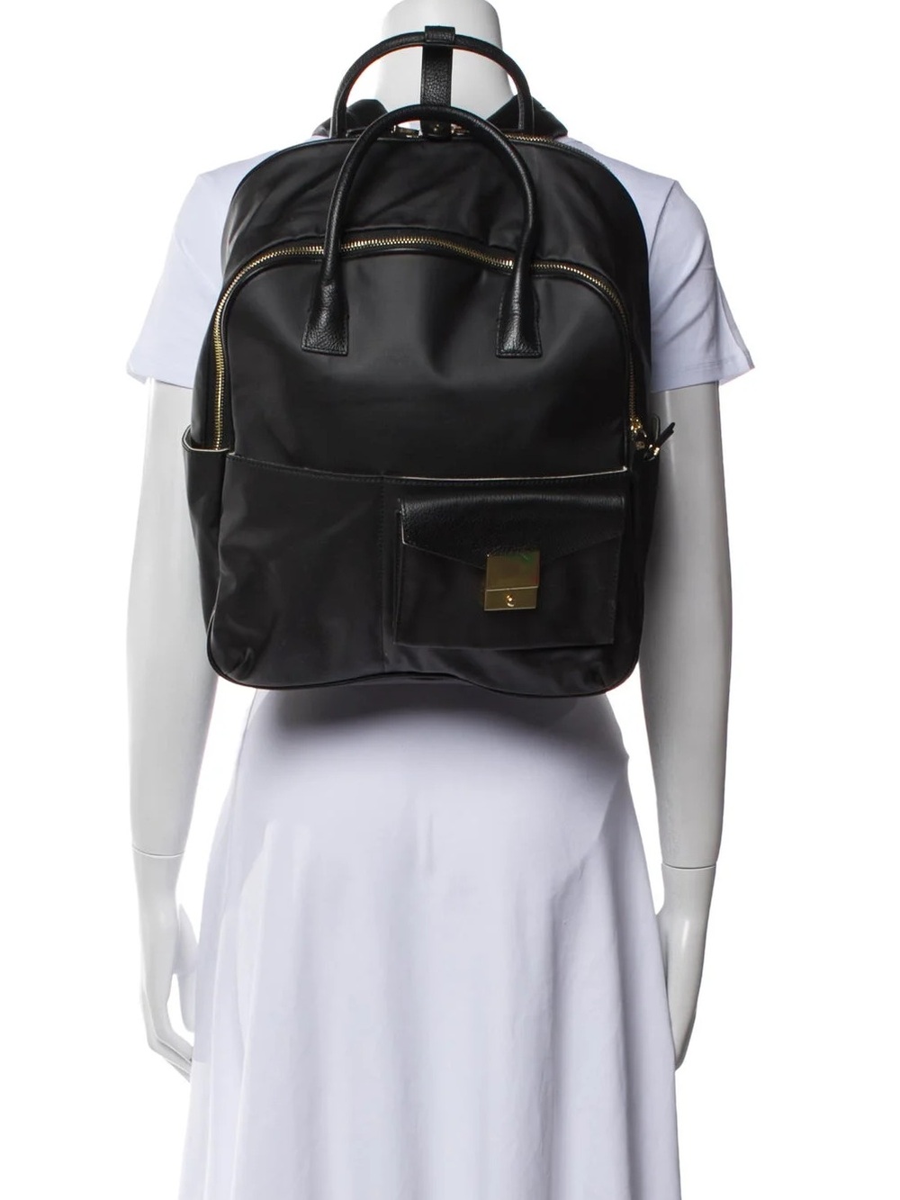 INDIA HICKS Black Leather Backpack Purse
